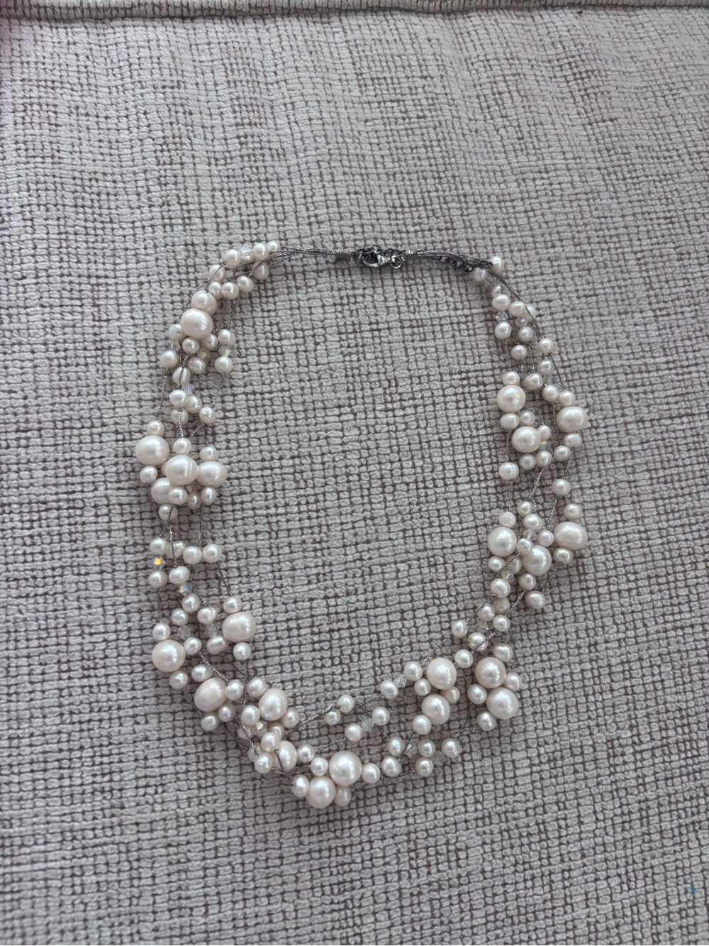 Vintage-Style Pearl Cluster Statement Necklace